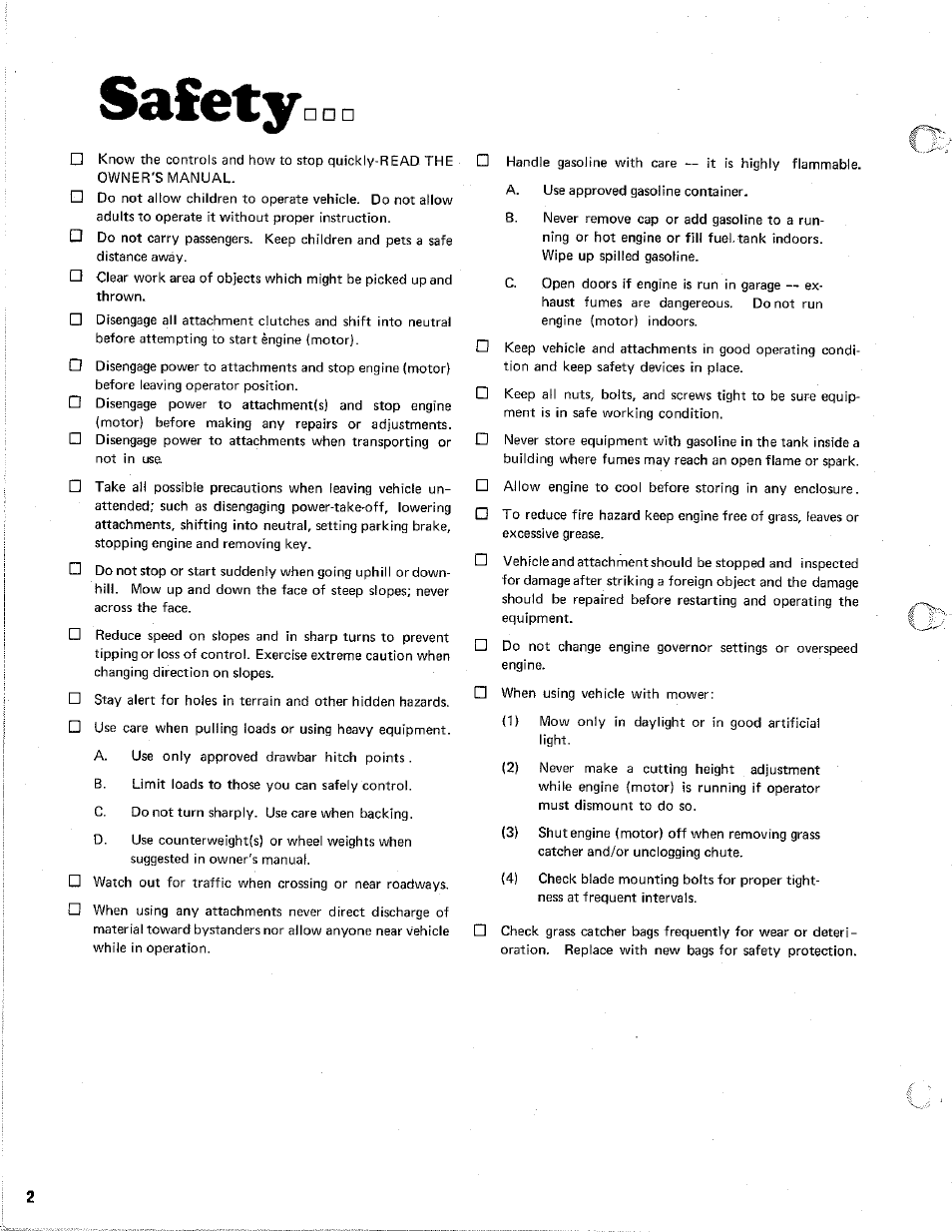 Safety | Homelite Rotary Mowers User Manual | Page 2 / 12