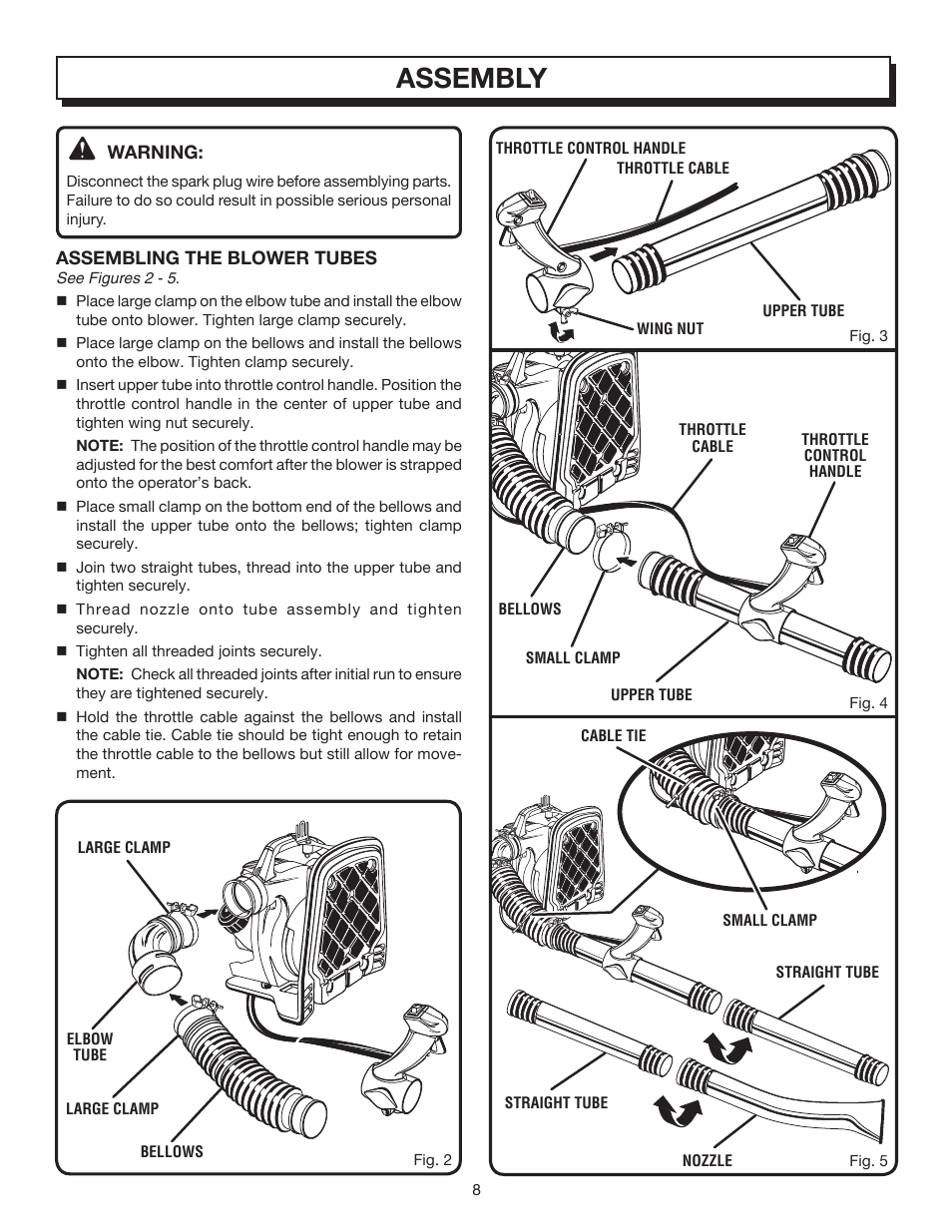 Assembly | Homelite BACKPACKER II UT08572 User Manual | Page 8 / 18