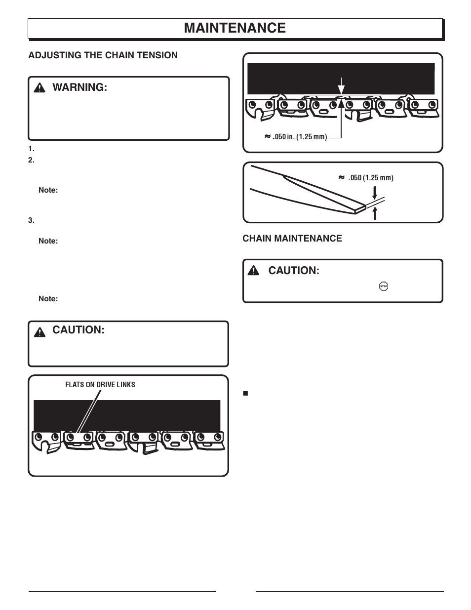 Maintenance, Warning, Caution | Homelite UT10947E User Manual | Page 25 / 36