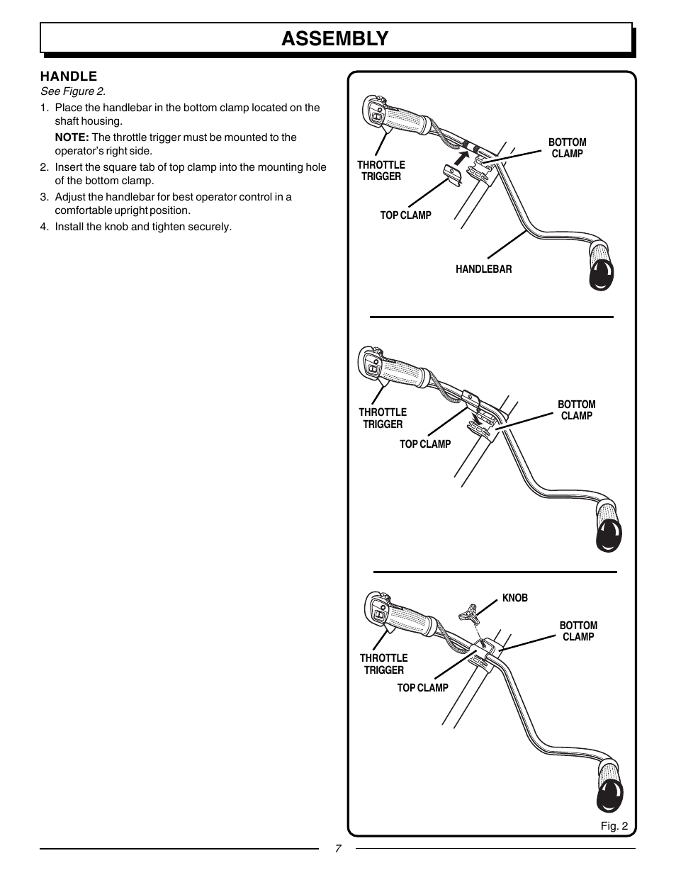 Assembly | Homelite F3055 User Manual | Page 7 / 22