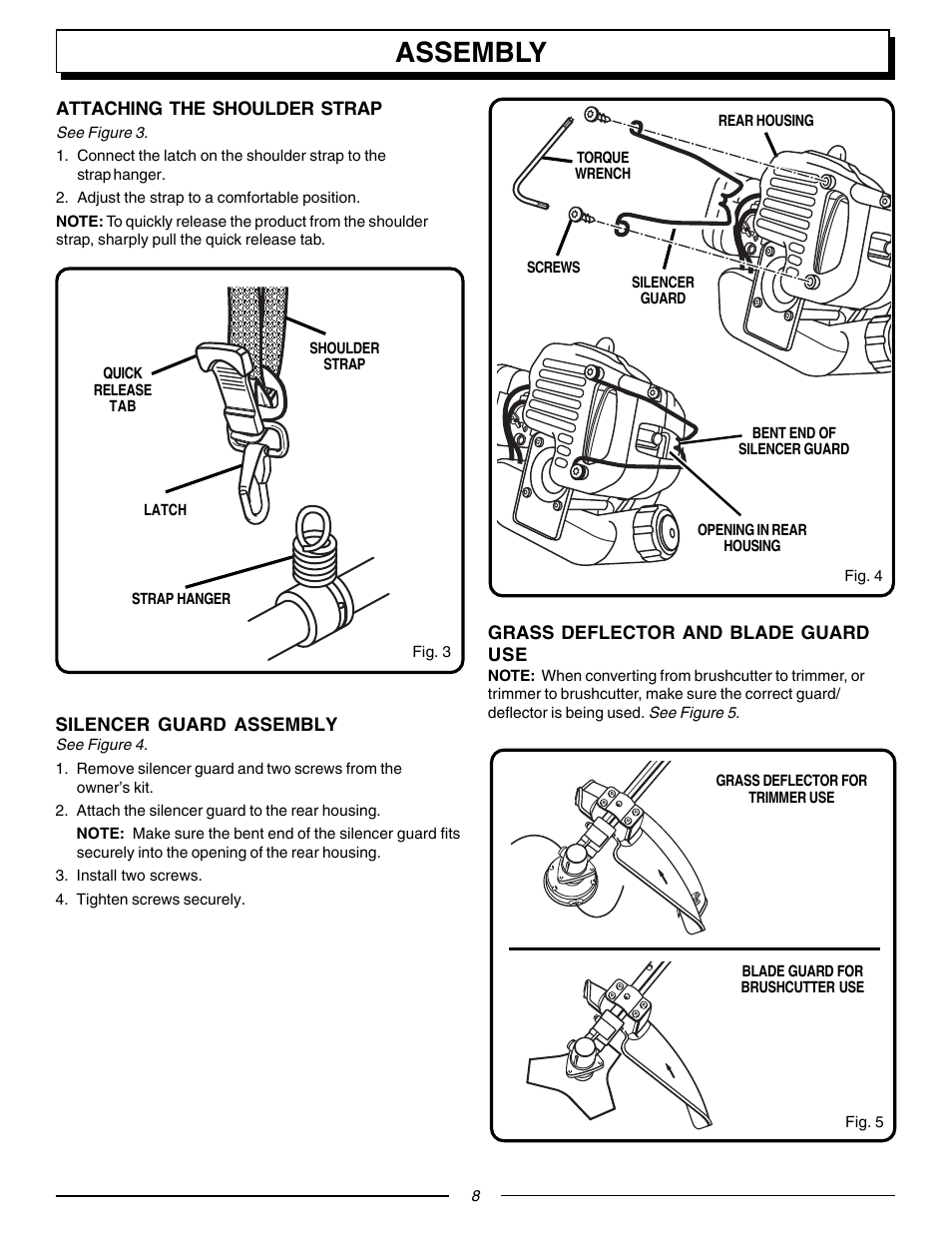 Assembly | Homelite F3055 User Manual | Page 8 / 22