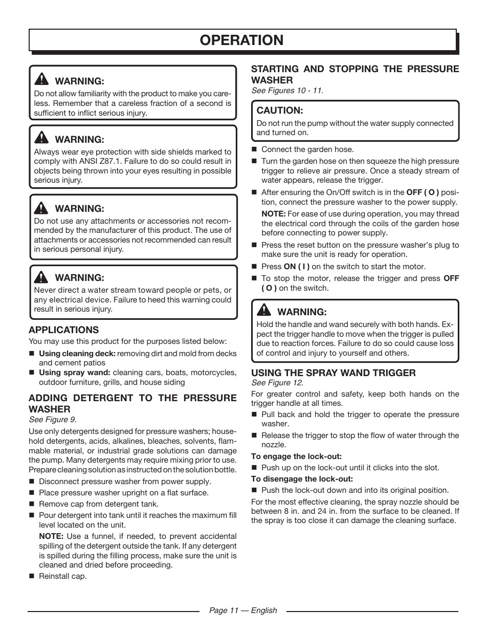Operation | Homelite HL80215 User Manual | Page 13 / 46