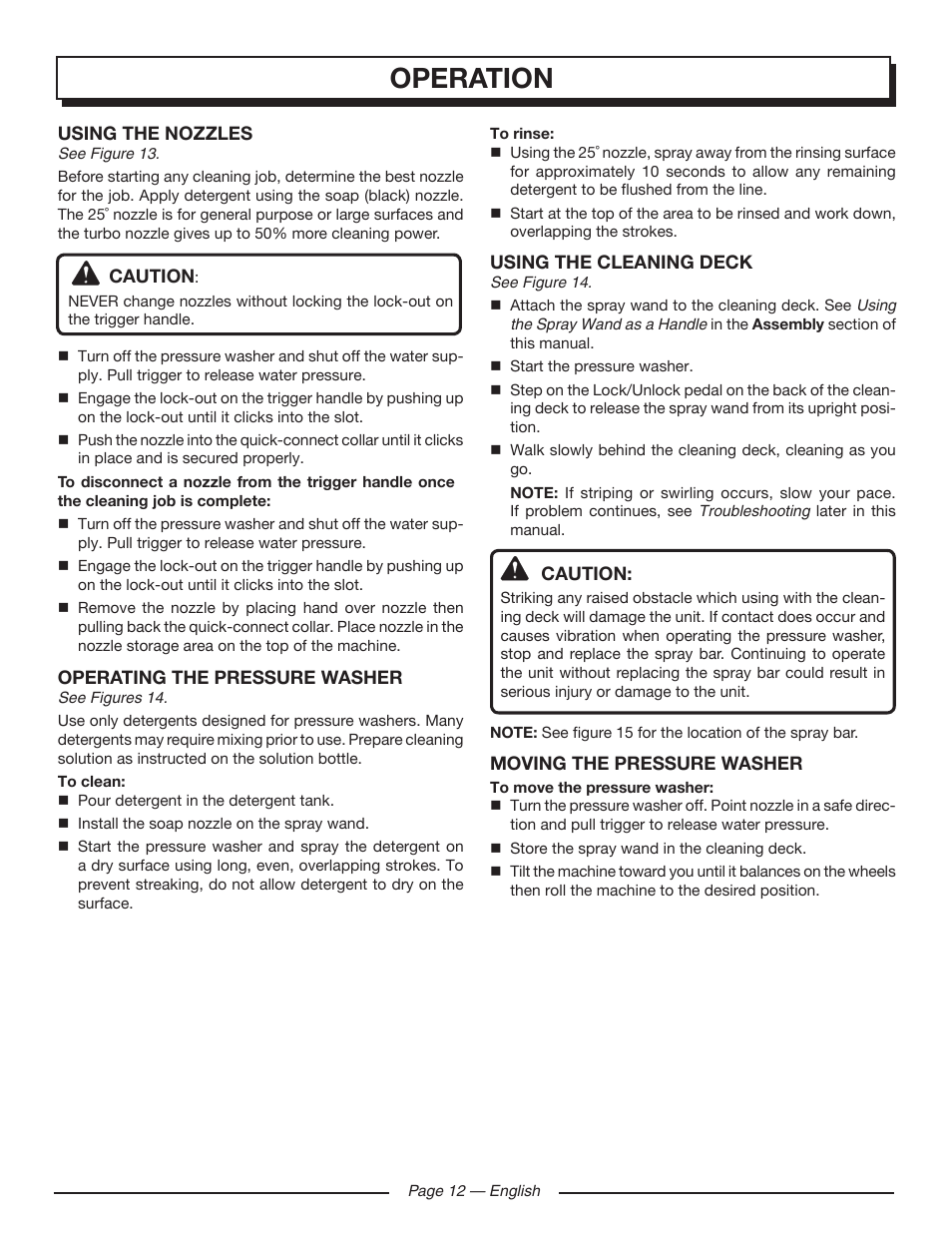 Operation | Homelite HL80215 User Manual | Page 14 / 46