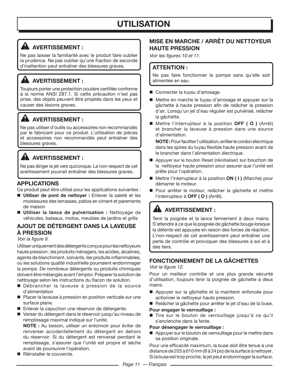 Utilisation | Homelite HL80215 User Manual | Page 26 / 46