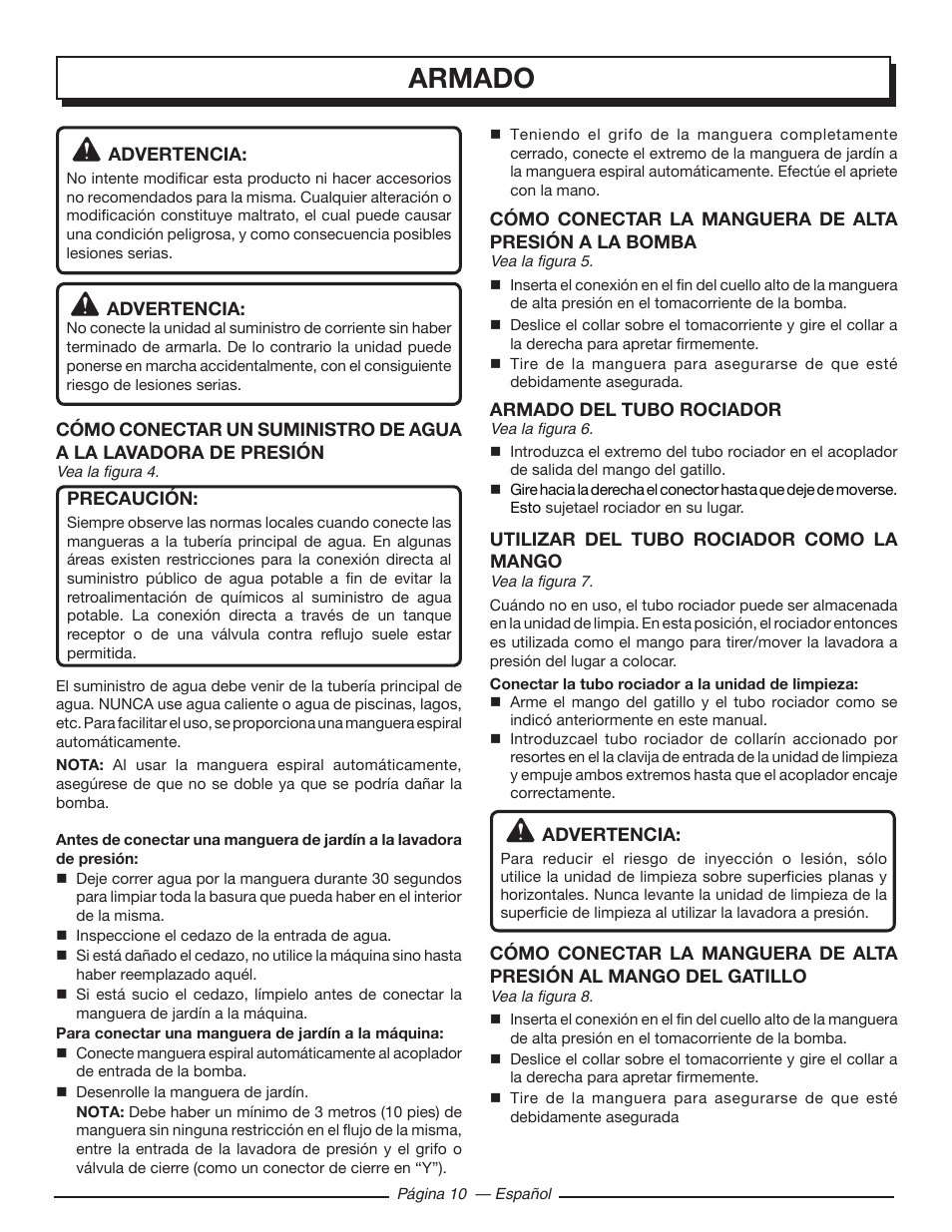 Armado | Homelite HL80215 User Manual | Page 38 / 46