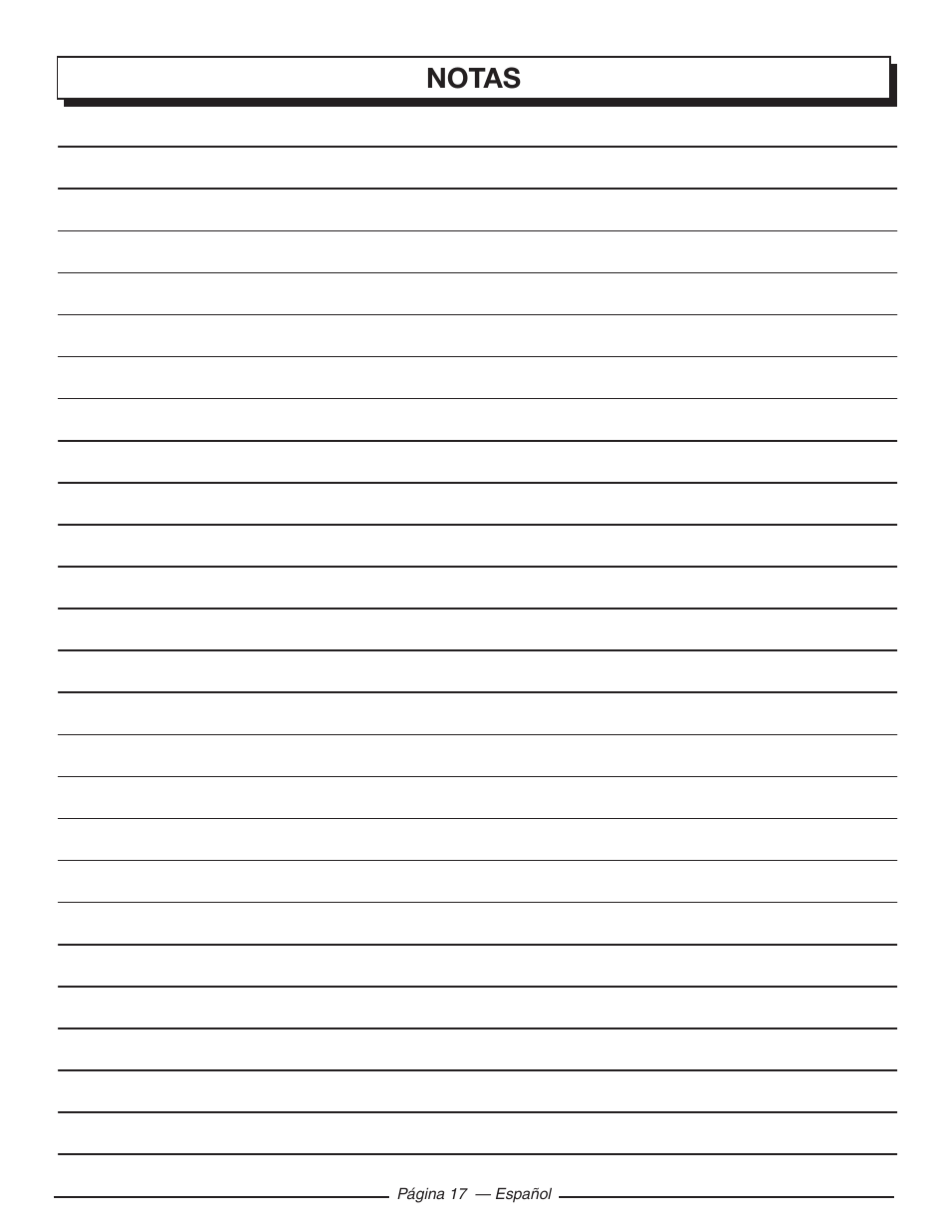 Notas | Homelite HL80215 User Manual | Page 45 / 46