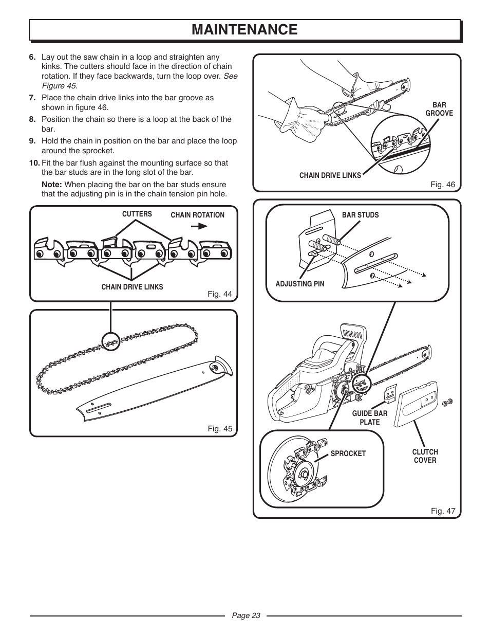 Maintenance | Homelite UT10947D User Manual | Page 23 / 36