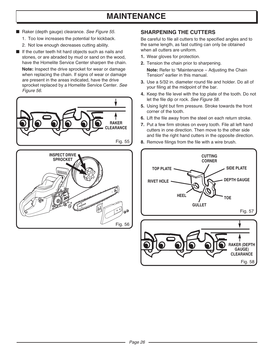 Maintenance | Homelite UT10947D User Manual | Page 26 / 36