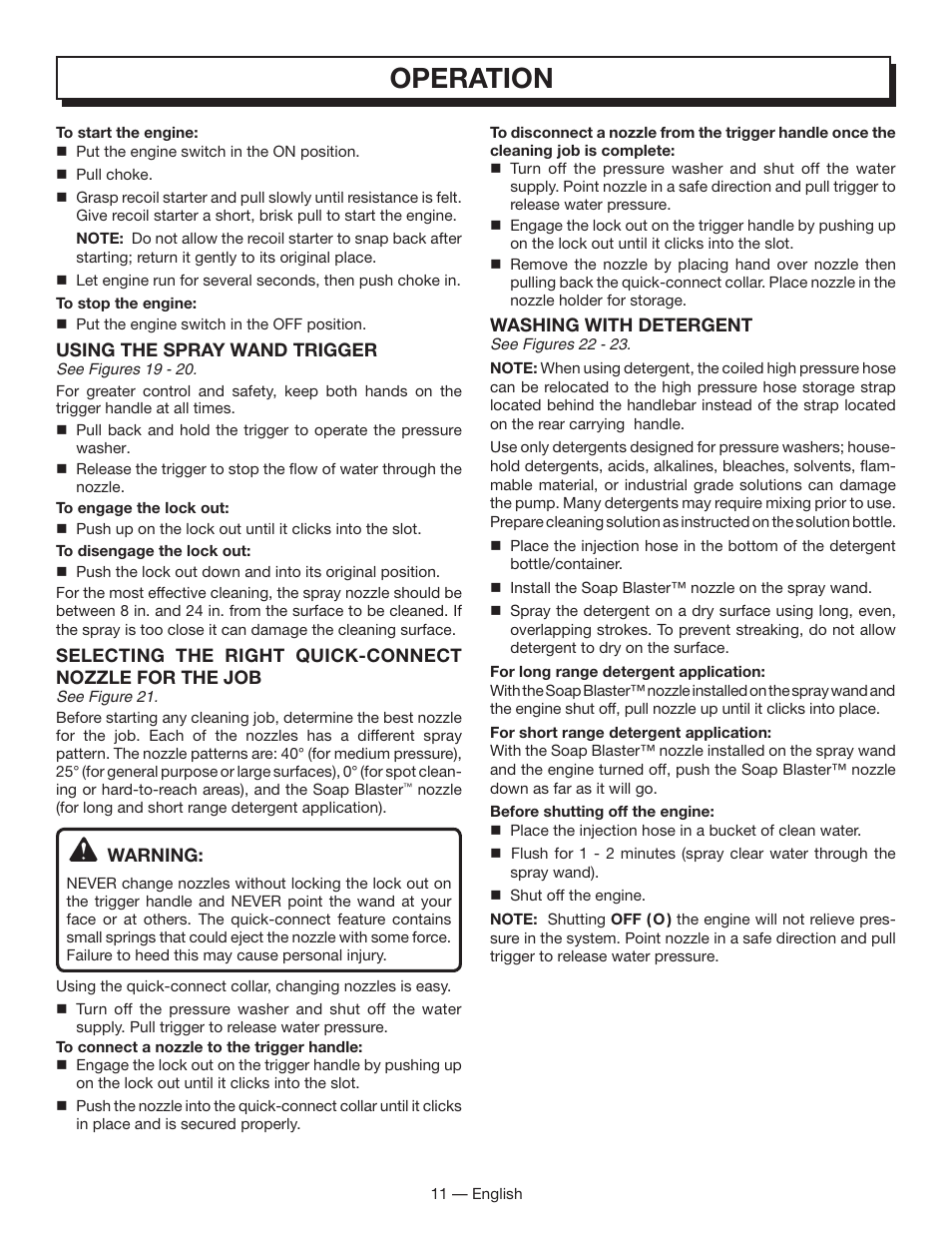 Operation | Homelite HL80833 User Manual | Page 15 / 52