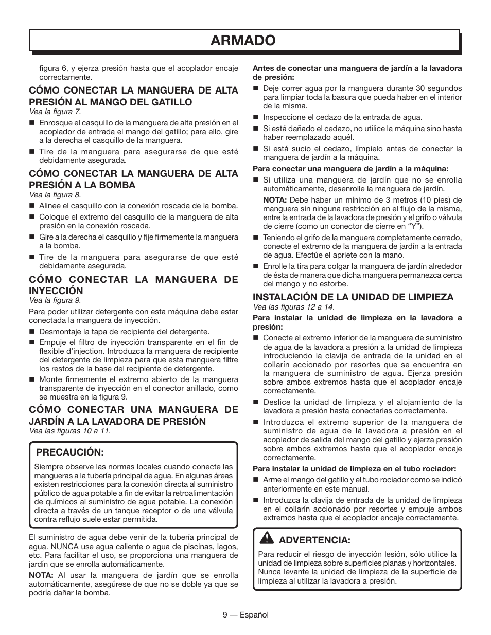 Armado | Homelite HL80833 User Manual | Page 43 / 52