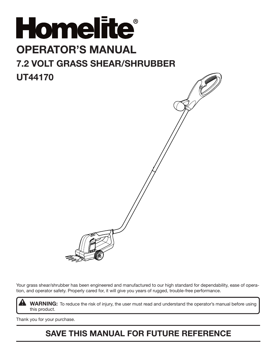 Homelite UT44170 User Manual | 18 pages