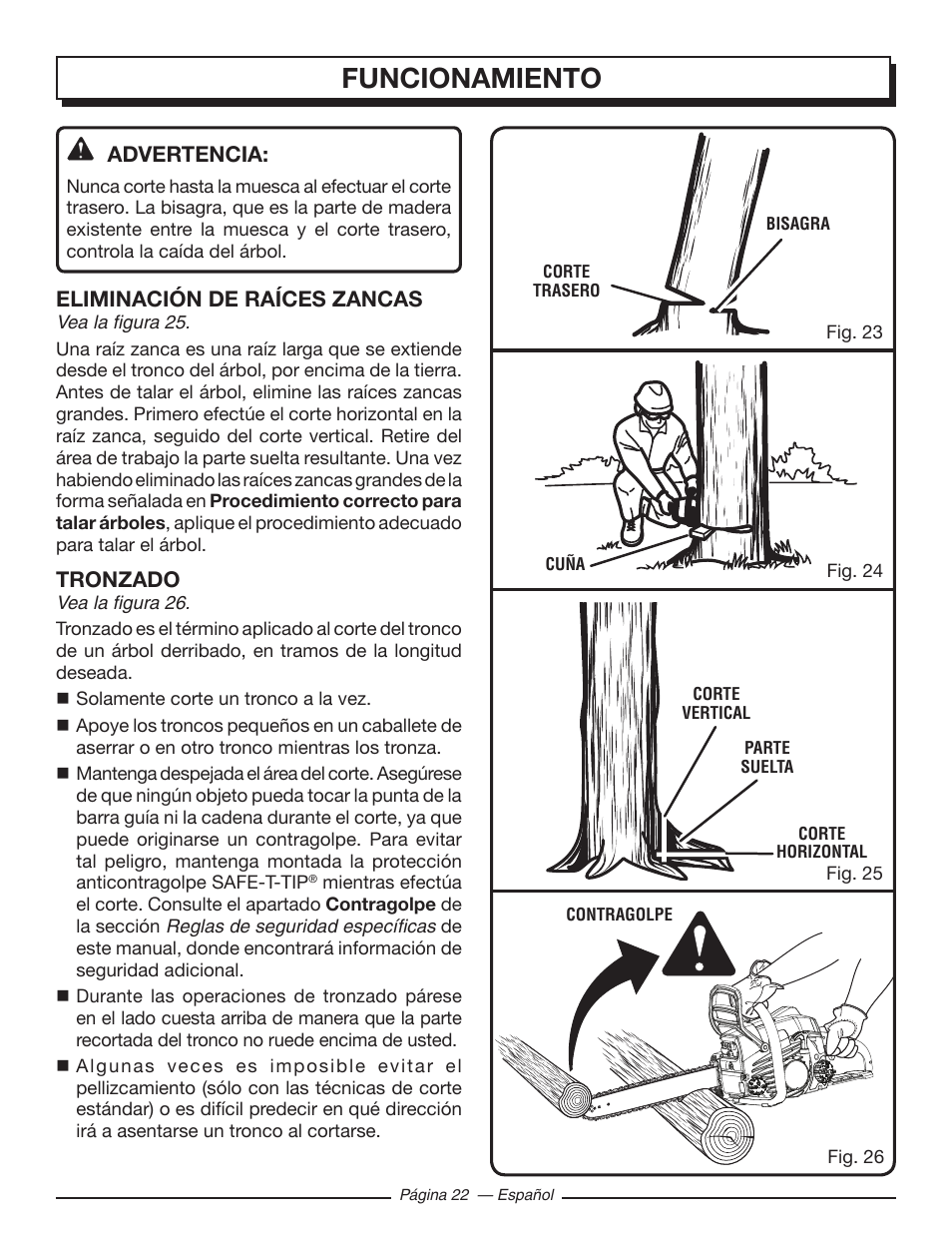 Funcionamiento | Homelite UT10548 User Manual | Page 100 / 120