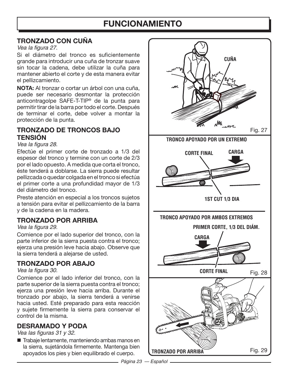 Funcionamiento | Homelite UT10548 User Manual | Page 101 / 120