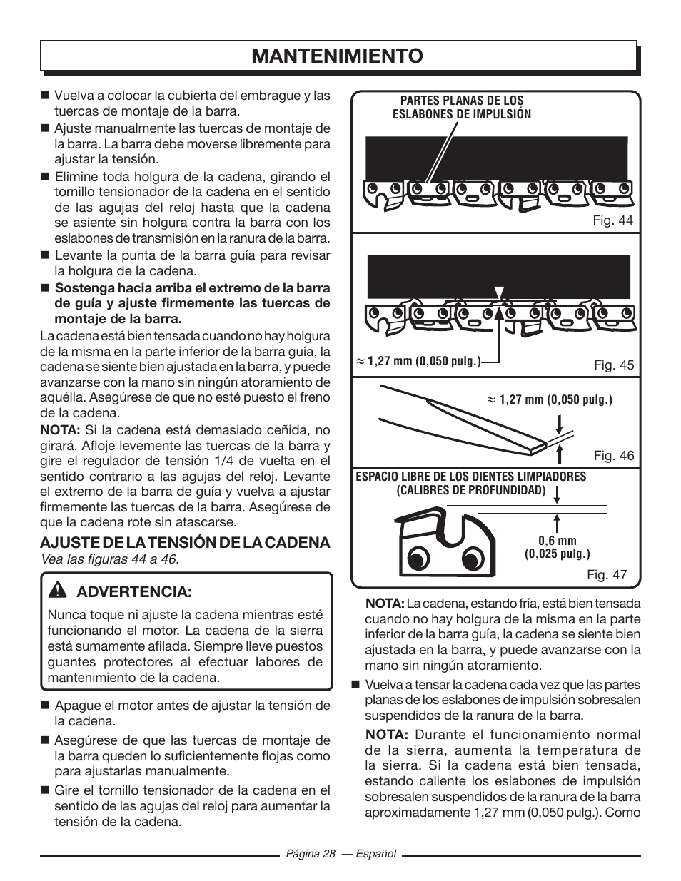 Mantenimiento | Homelite UT10548 User Manual | Page 106 / 120