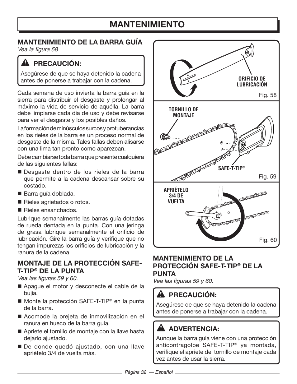 Mantenimiento | Homelite UT10548 User Manual | Page 110 / 120