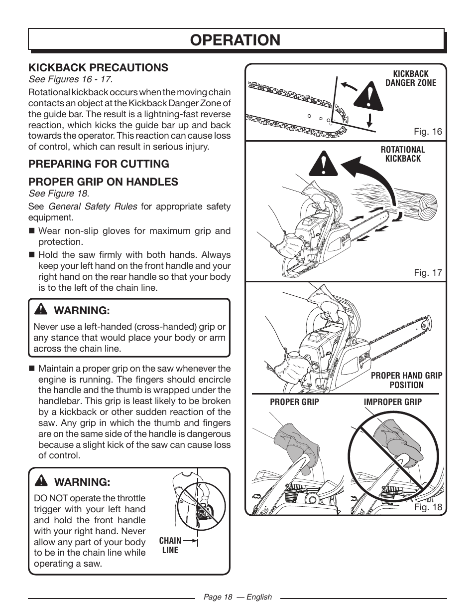 Operation | Homelite UT10548 User Manual | Page 18 / 120