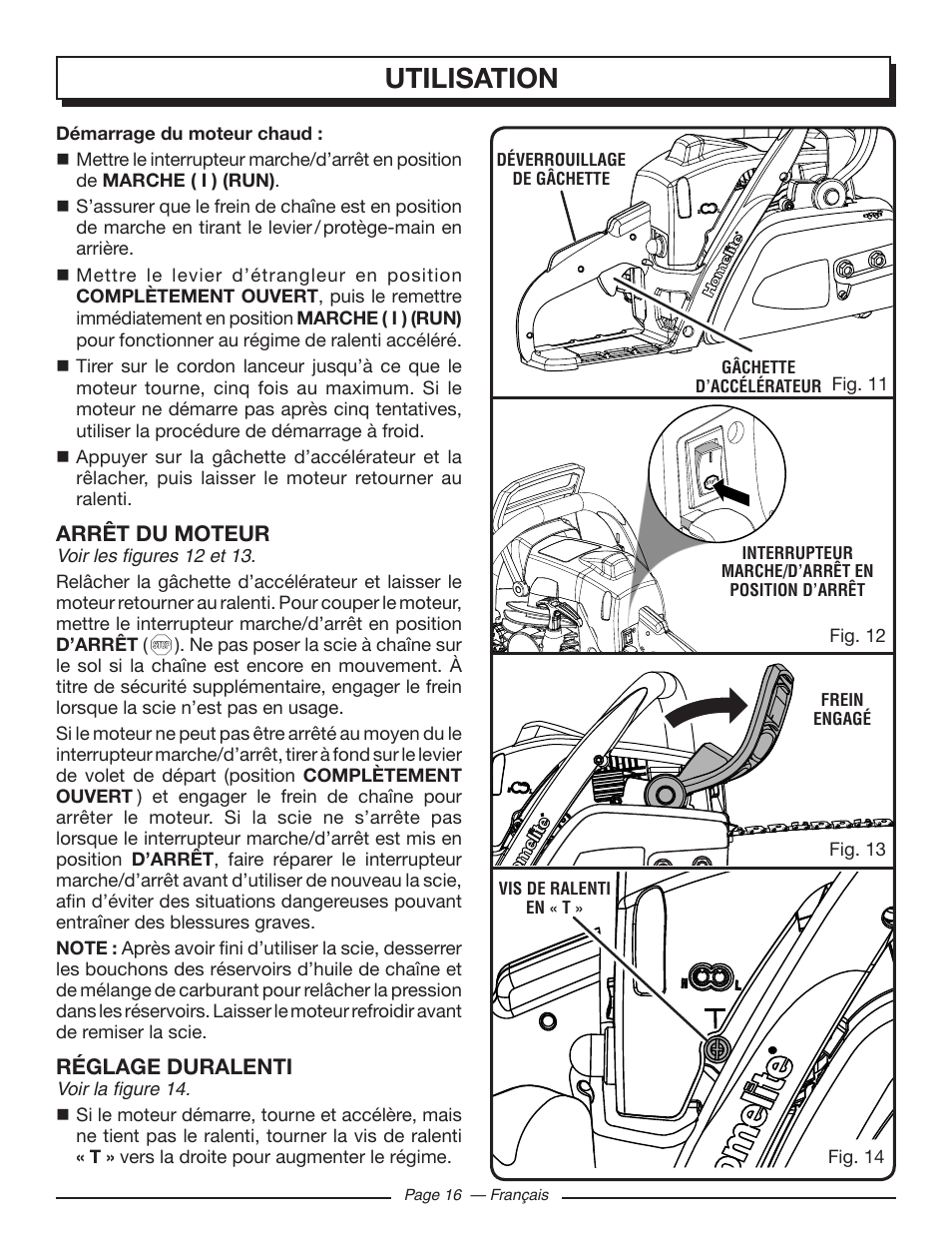 Utilisation | Homelite UT10548 User Manual | Page 55 / 120