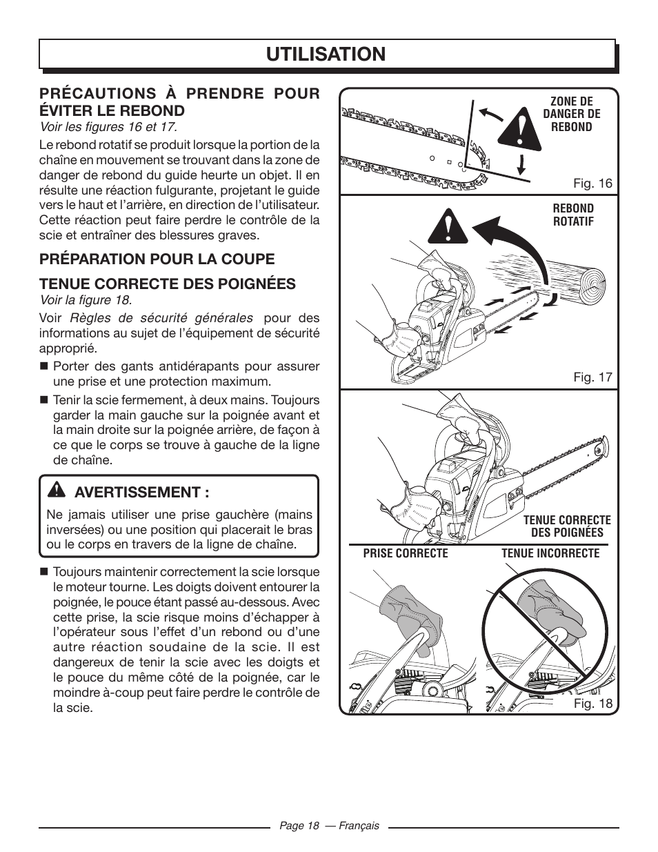 Utilisation | Homelite UT10548 User Manual | Page 57 / 120