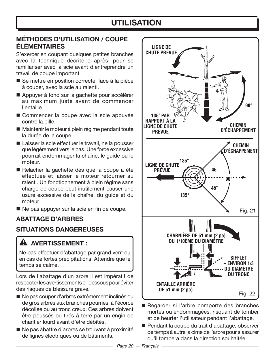 Utilisation | Homelite UT10548 User Manual | Page 59 / 120