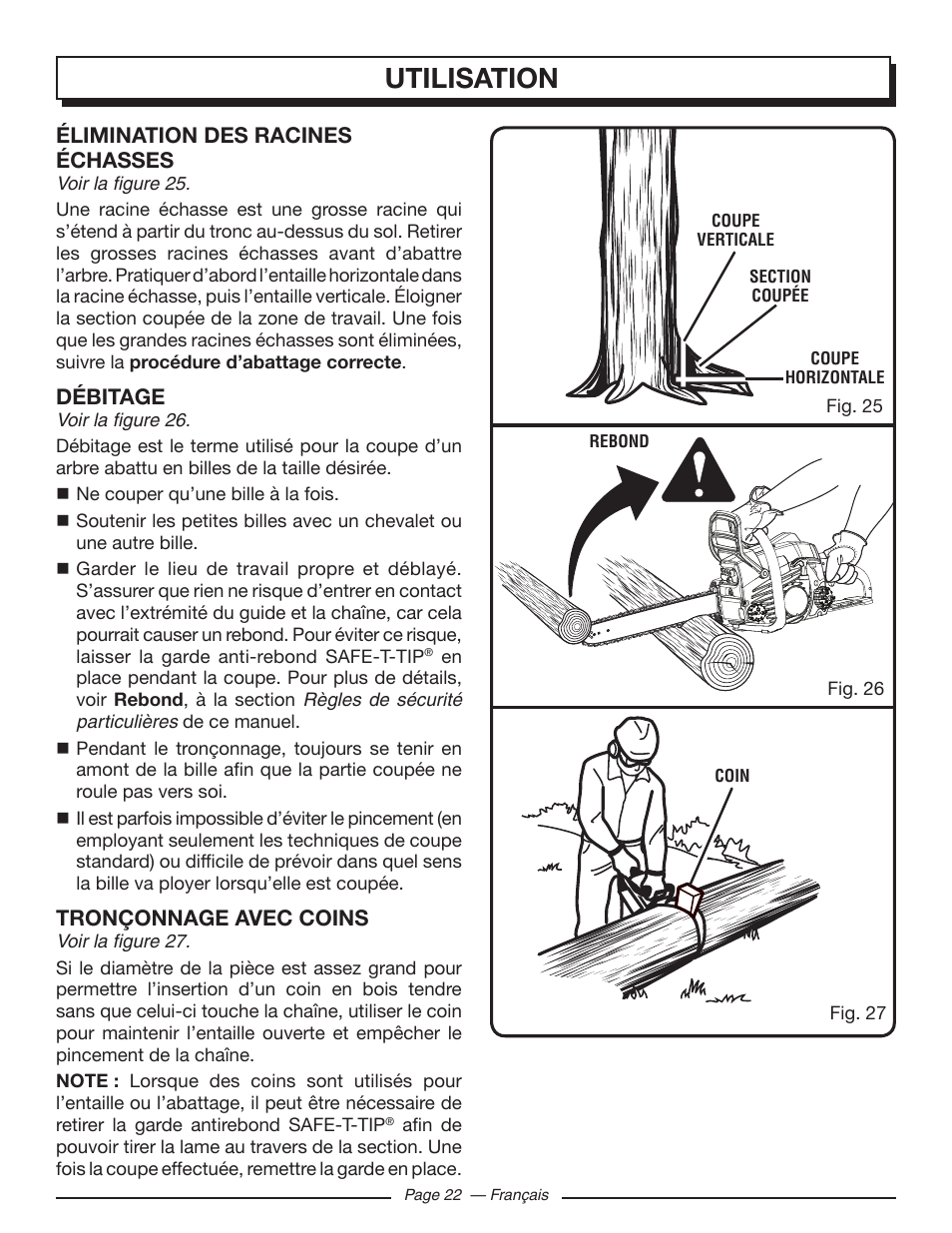 Utilisation | Homelite UT10548 User Manual | Page 61 / 120