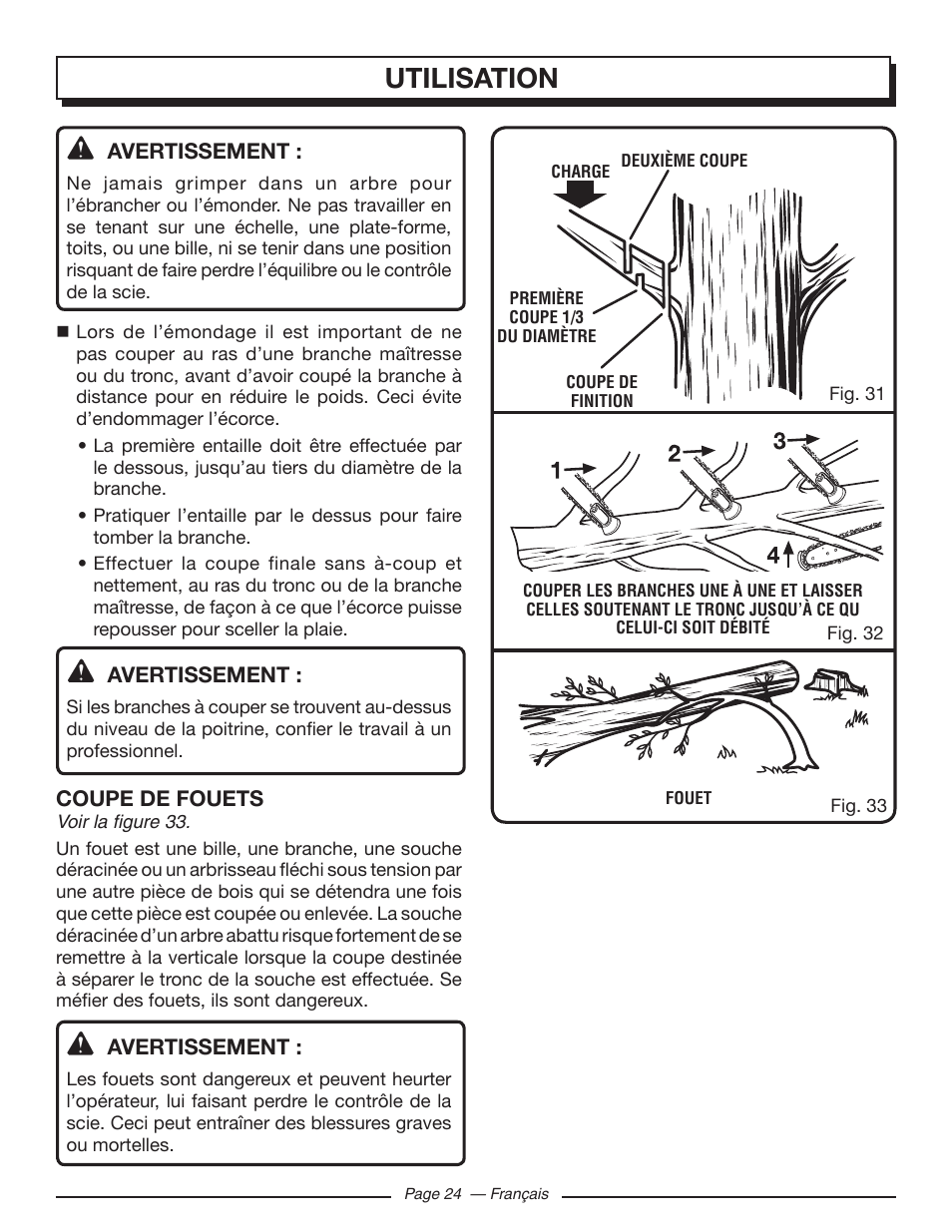 Utilisation | Homelite UT10548 User Manual | Page 63 / 120