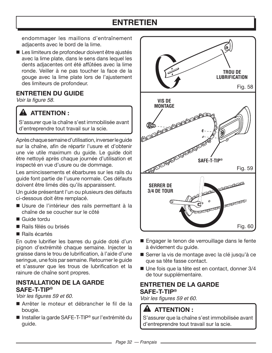 Entretien | Homelite UT10548 User Manual | Page 71 / 120