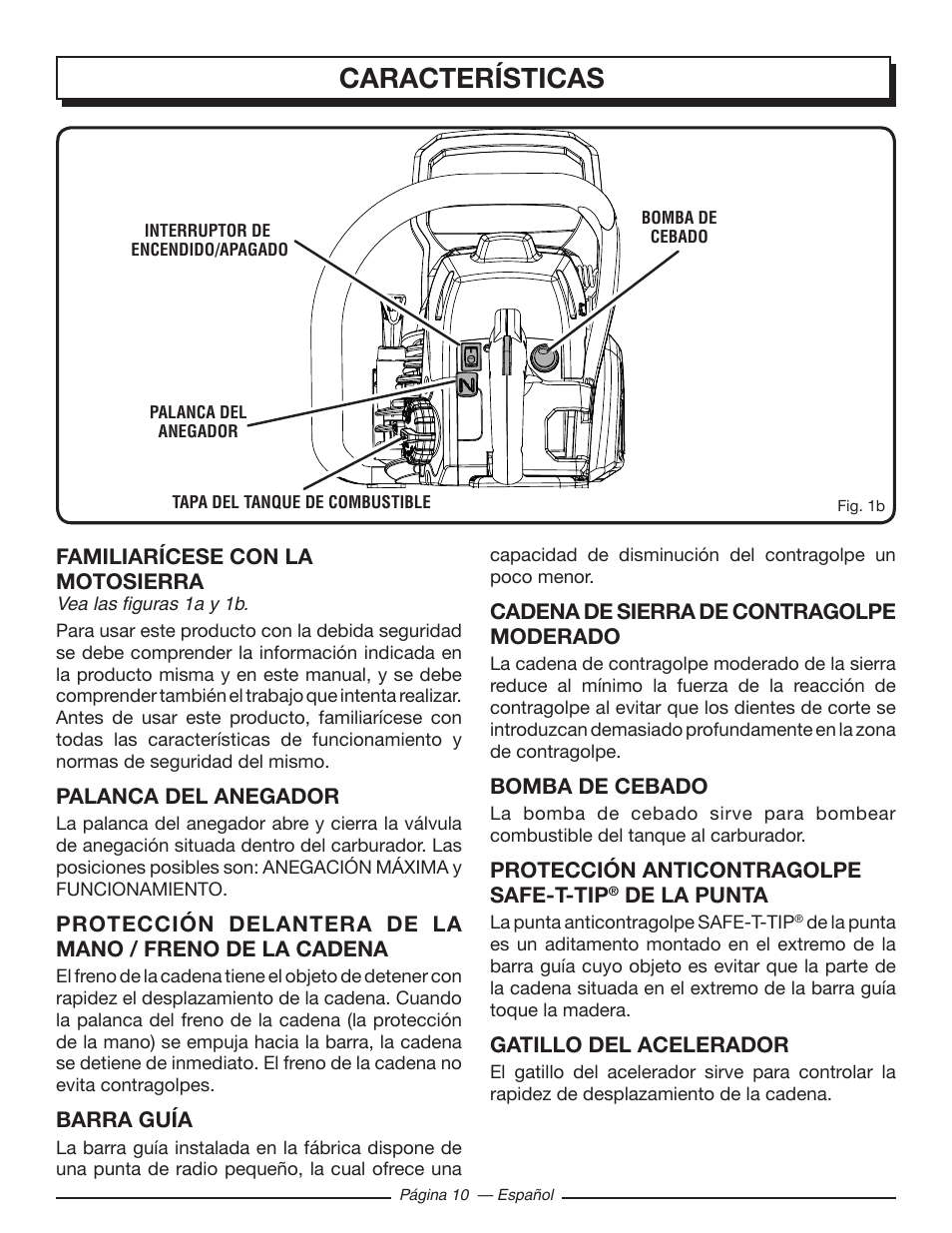 Características | Homelite UT10548 User Manual | Page 88 / 120