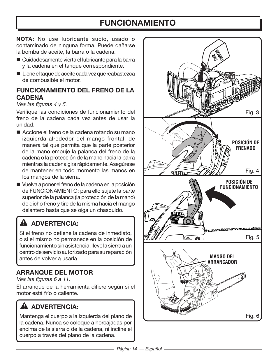 Funcionamiento | Homelite UT10548 User Manual | Page 92 / 120