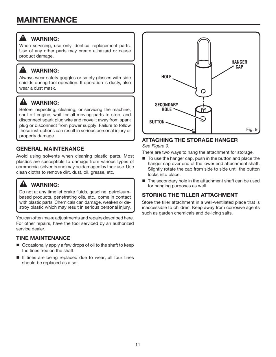 Maintenance | Homelite Expand-it UT15550B User Manual | Page 11 / 16