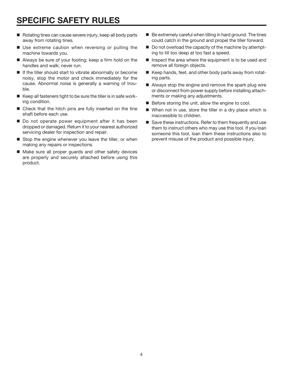 Specific safety rules | Homelite Expand-it UT15550B User Manual | Page 4 / 16