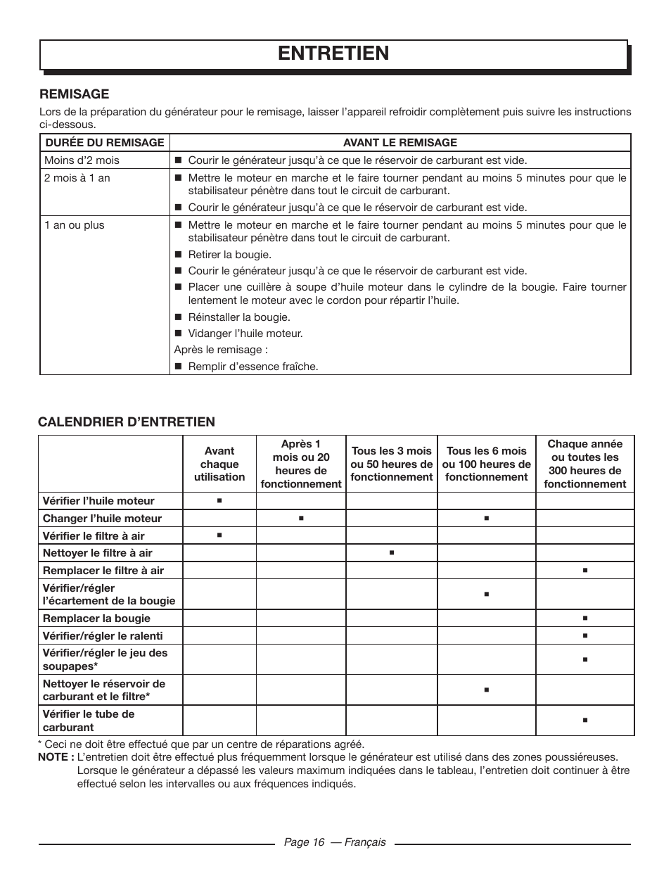 Entretien | Homelite UT902211 User Manual | Page 39 / 64