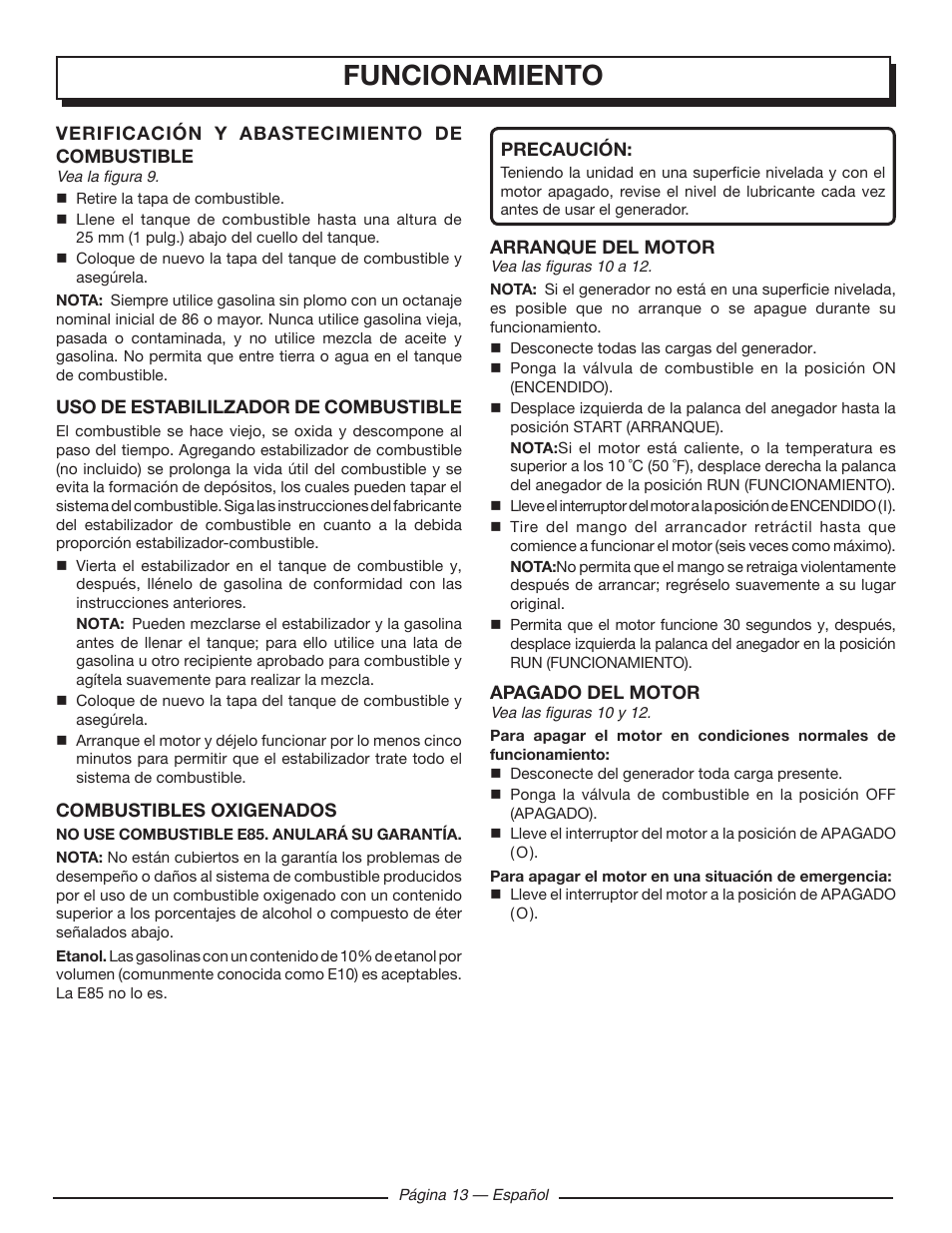 Funcionamiento | Homelite UT902211 User Manual | Page 55 / 64