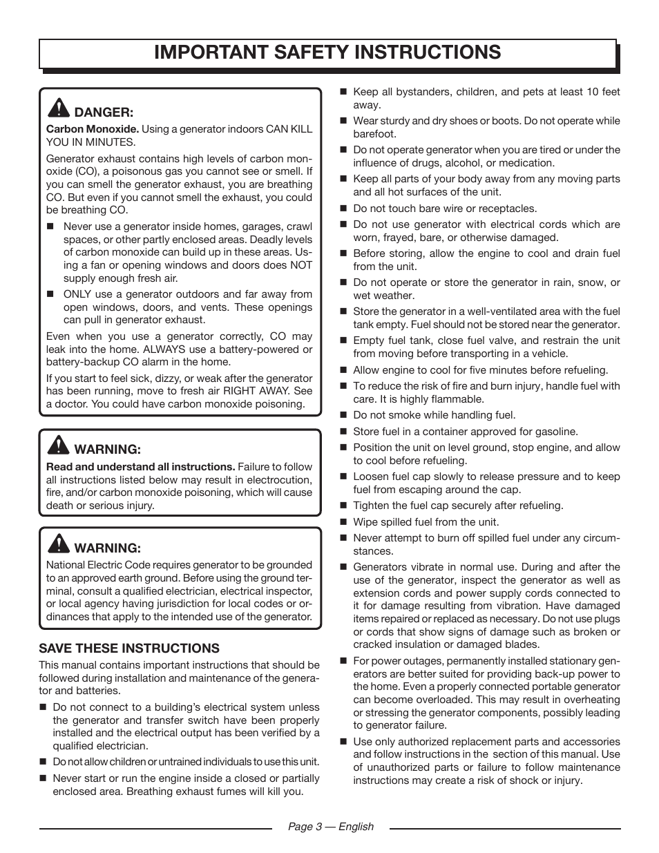 Important safety instructions | Homelite UT902211 User Manual | Page 7 / 64