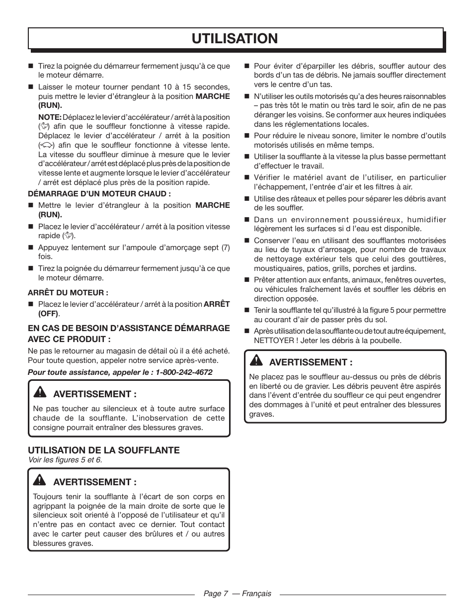 Utilisation | Homelite UT09002 User Manual | Page 20 / 38