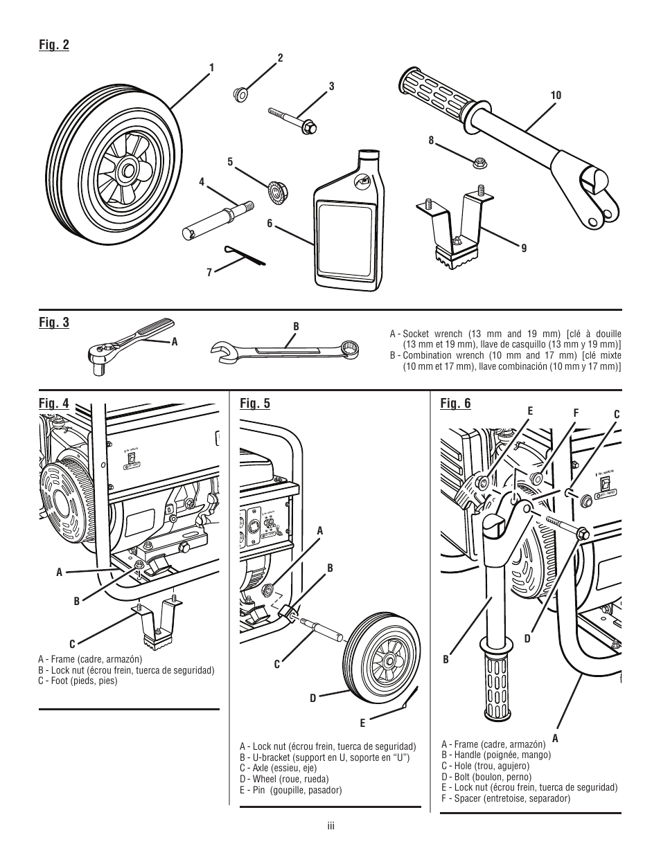 Fig. 2, Fig. 4, Fig. 5 | Fig. 6, Fig. 3 | Homelite HGCA5000 User Manual | Page 3 / 60