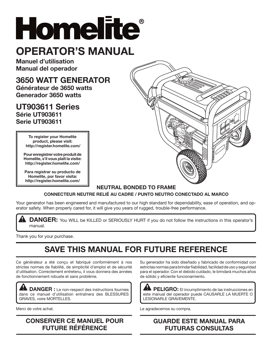 Homelite UT903611 User Manual | 64 pages