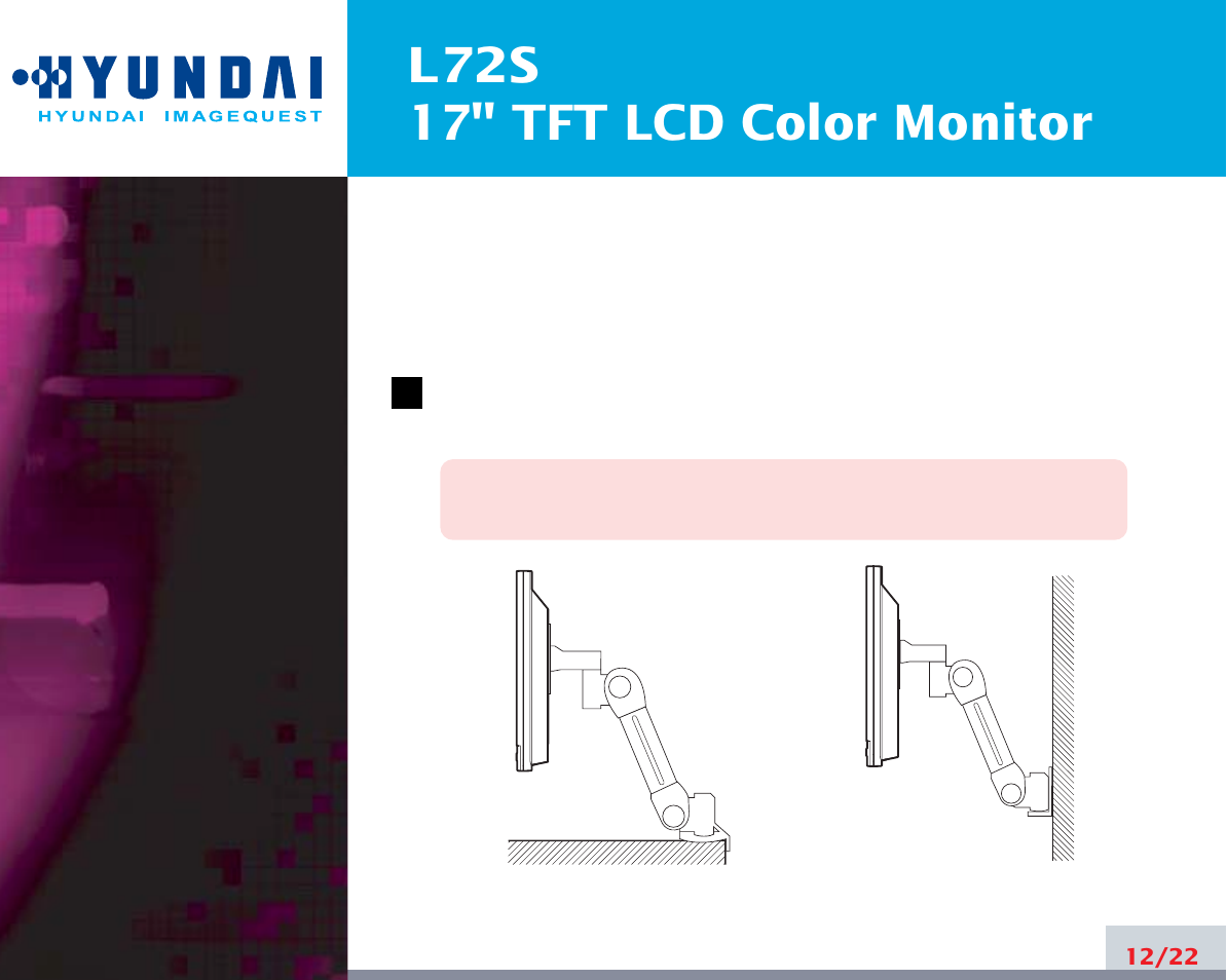 L72s 17" tft lcd color monitor | Hyundai L72S User Manual | Page 16 / 26