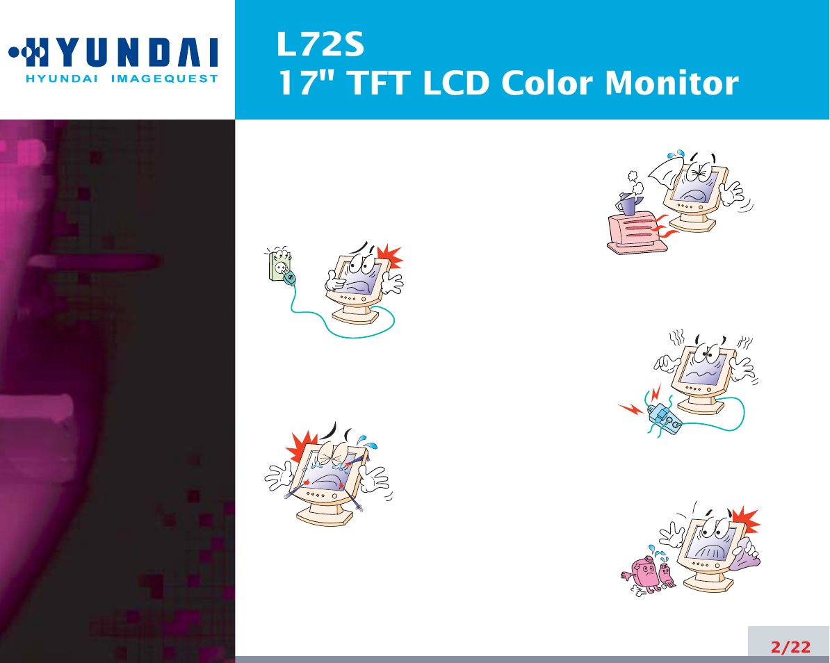 L72s 17" tft lcd color monitor | Hyundai L72S User Manual | Page 6 / 26