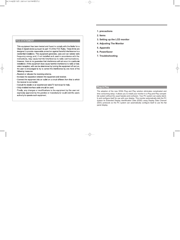 Hyundai IT LCD Monitor U90D User Manual | Page 2 / 27