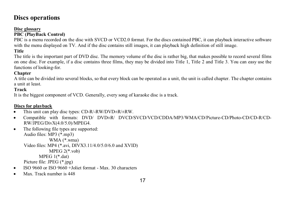 Discs operations | Hyundai IT H-CMD7075 User Manual | Page 17 / 64