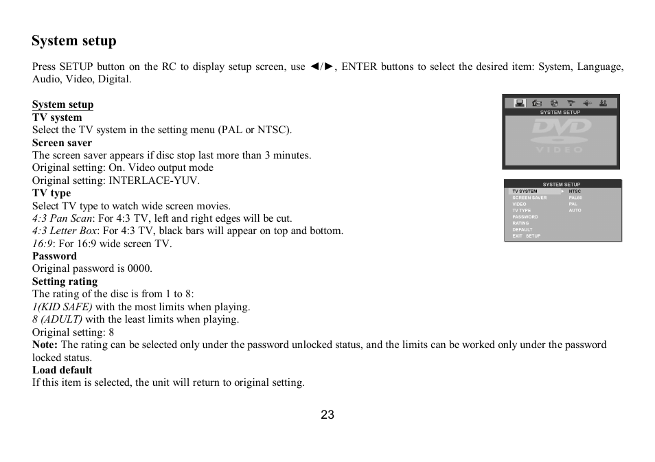 System setup | Hyundai IT H-CMD7075 User Manual | Page 23 / 64