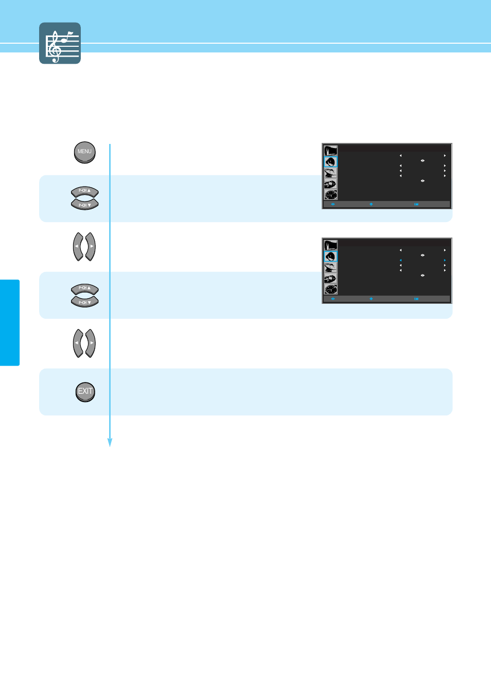 How to select avl, Sound setup, Exit | Hyundai HQP421HR User Manual | Page 52 / 102