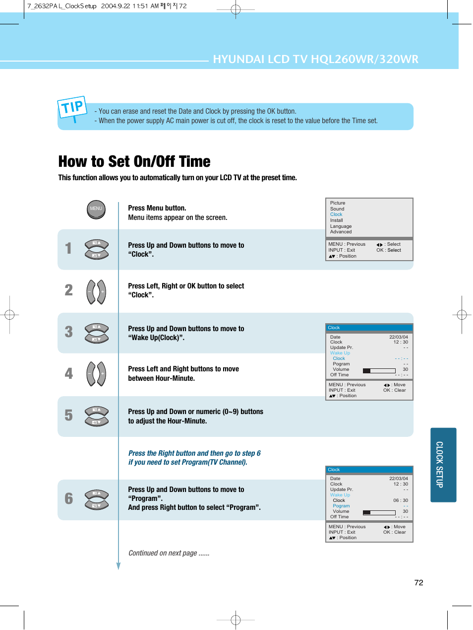 How to set on/off time | Hyundai HQL260WR User Manual | Page 75 / 85