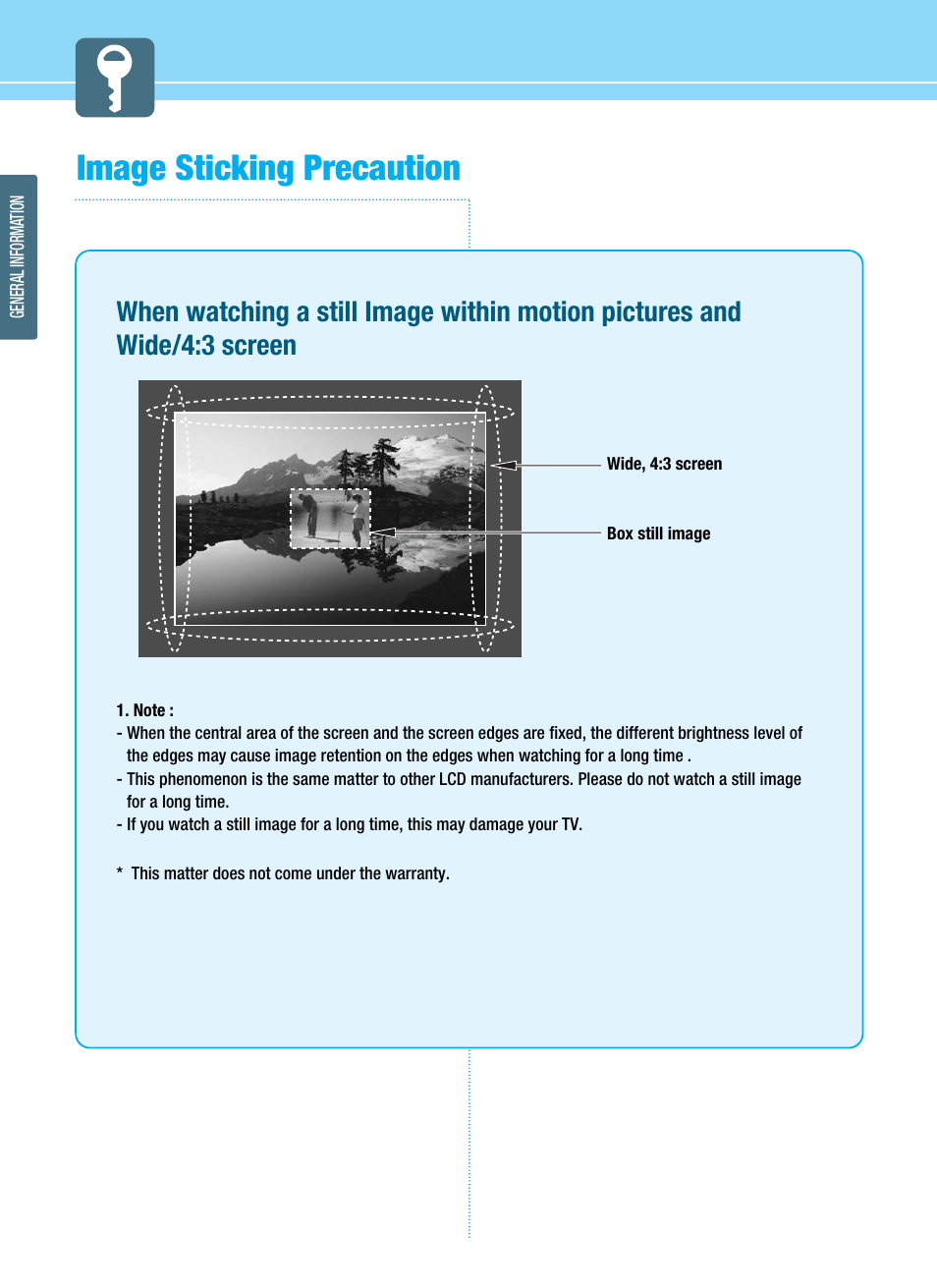 Image sticking precaution | Hyundai E425D User Manual | Page 4 / 75