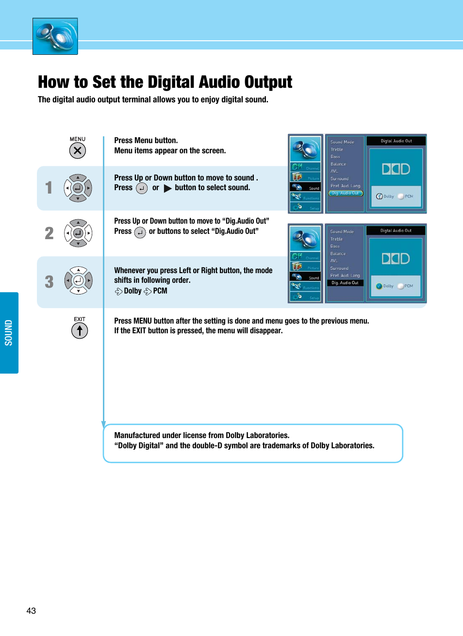 How to set the digital audio output | Hyundai E425D User Manual | Page 46 / 75