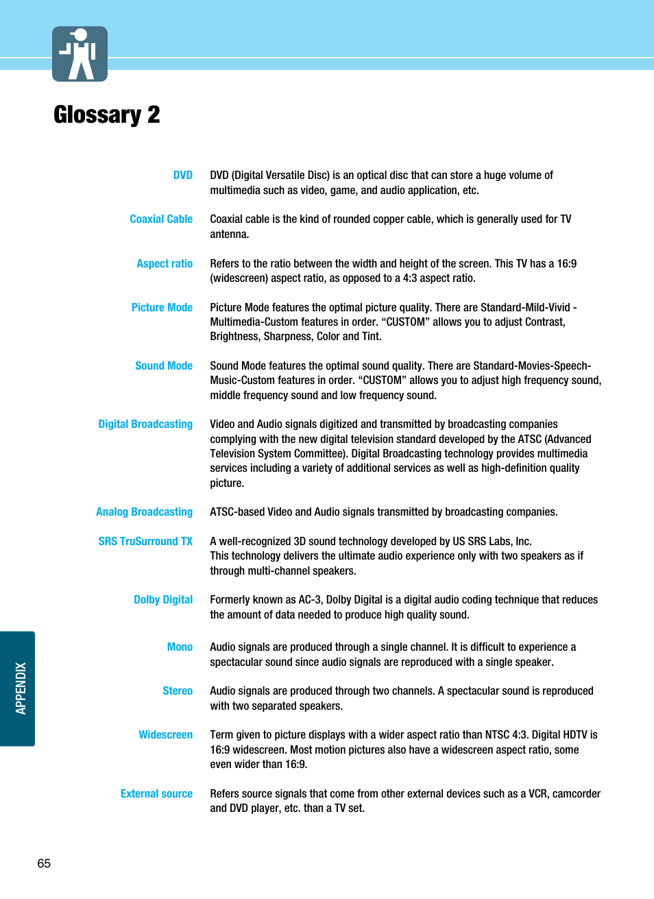 Glossary 2 | Hyundai E425D User Manual | Page 68 / 75