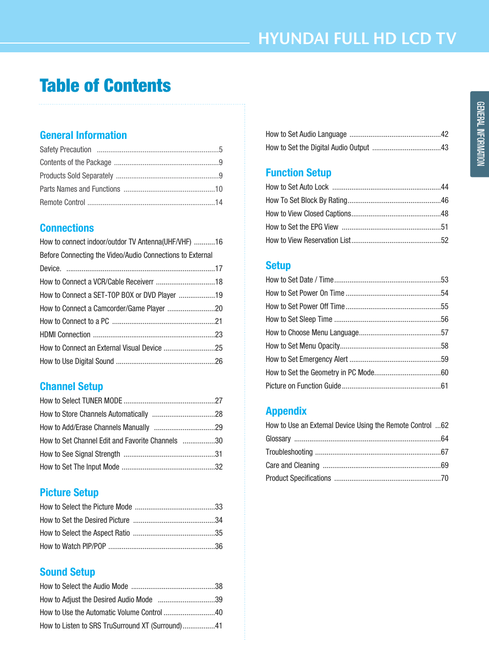 Hyundai E425D User Manual | Page 7 / 75