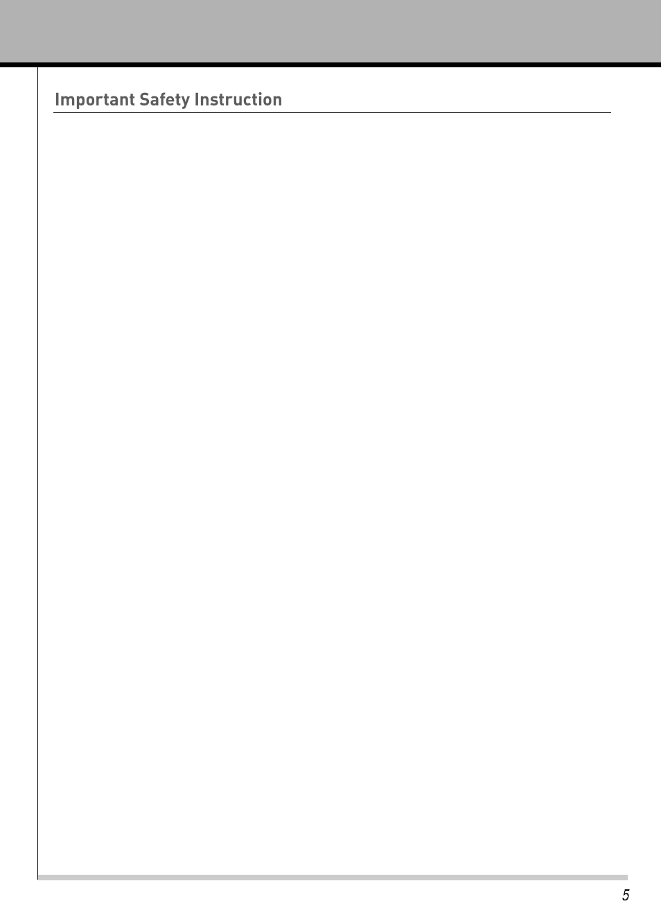 Important safety instruction, Owner’s manual | Hyundai IT HLT-2672 User Manual | Page 6 / 41