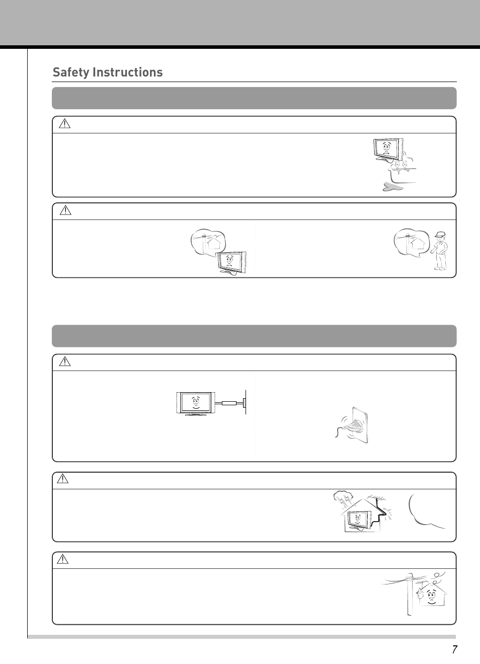 Safety instructions, Outdoor installation power | Hyundai IT HLT-2672 User Manual | Page 8 / 41