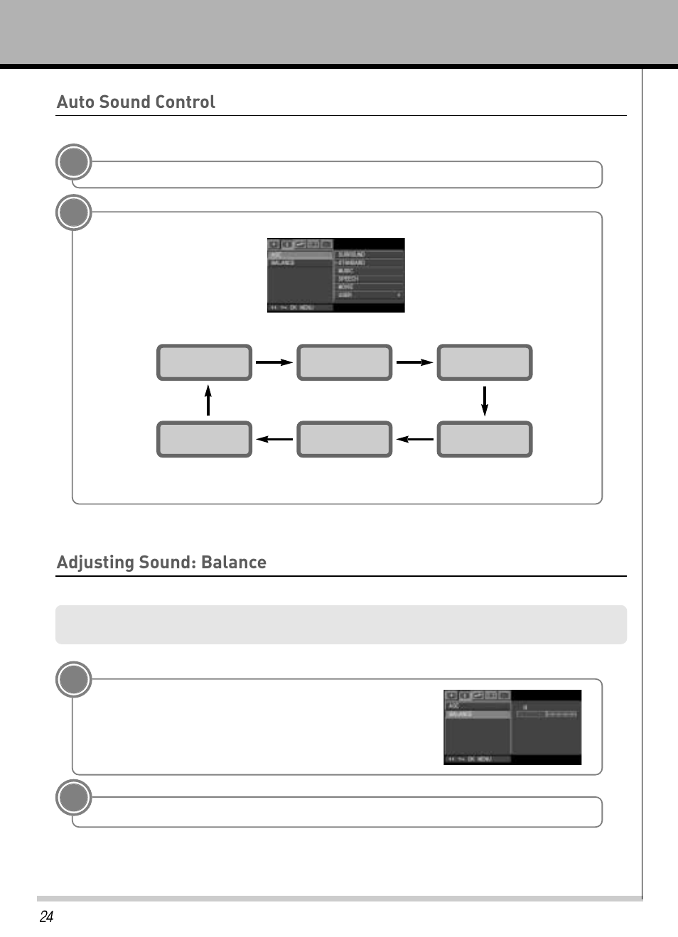 Auto sound control, Adjusting sound: balance | Hyundai IT HLT-3272 User Manual | Page 25 / 41